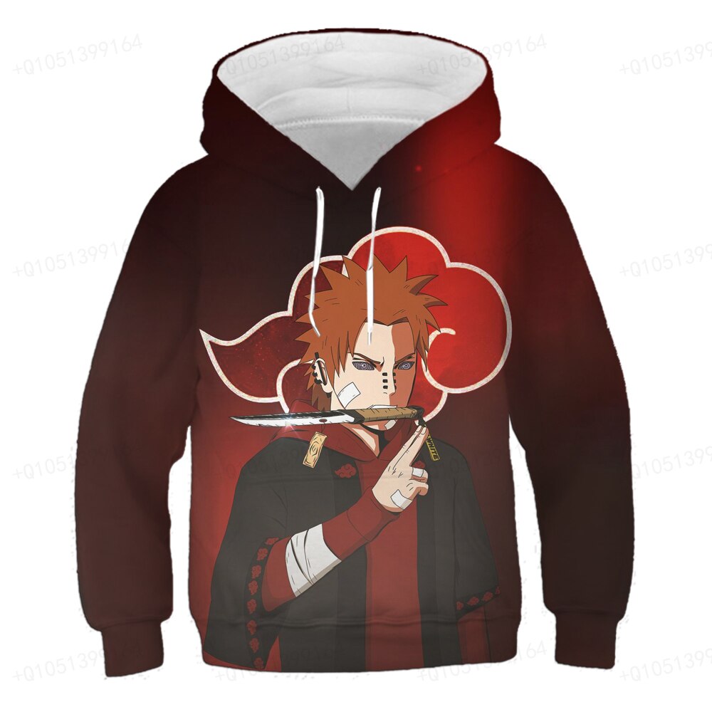Winter Latest Children Naruto Hooded Sweatshirt Children's Naruto Uchigi Bozosuke Kakashi Pullover Teenager Boys' Clothes 4-14T