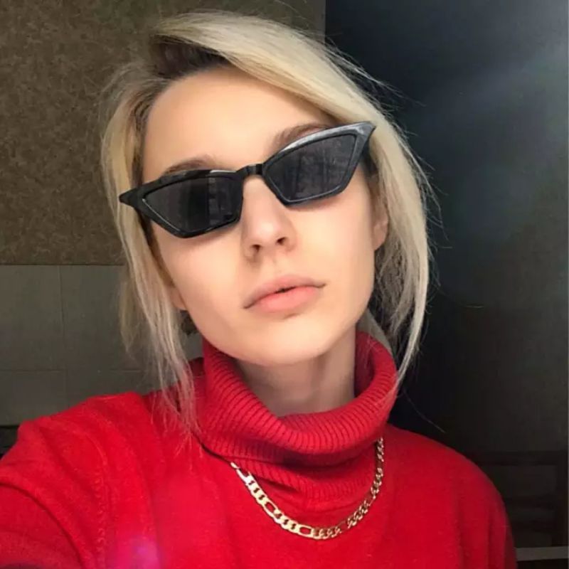 Fashion Women Vintage Cat Eye Sun Glasses  Small Frame UV400 Sun Shades Glasses Street Eyewear Luxury Trending Sunglasses