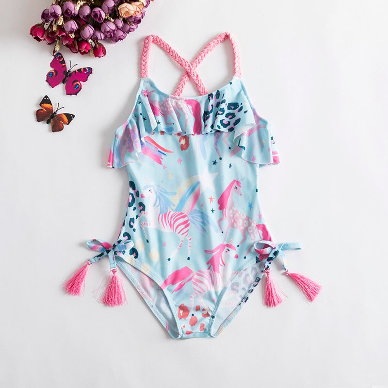 1-5T Toddler Baby Girls New Swimsuit One Piece Swimsuit 2023 Fashion  Flower Swimwear For Children Summer Bathing Suits