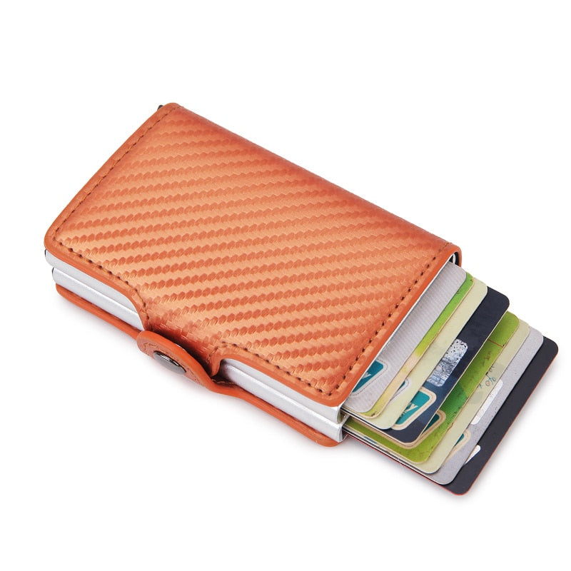 Top Quality Rfid Wallet Men Money Bag Mini Purse Male Aluminium Card Wallet Small Clutch Leather Wallet Thin Purse