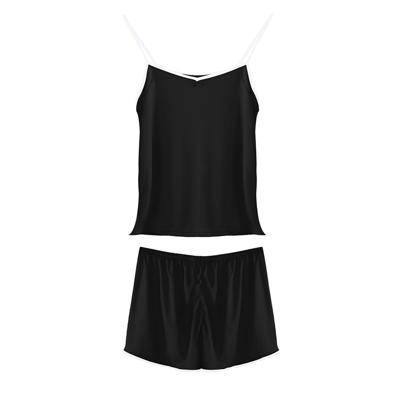 Summer Pajamas Set for Women Sexy Home Clothes SleepwearTank Top Suits with Shorts Cute Underwear Soft Nightwear Sleeveless