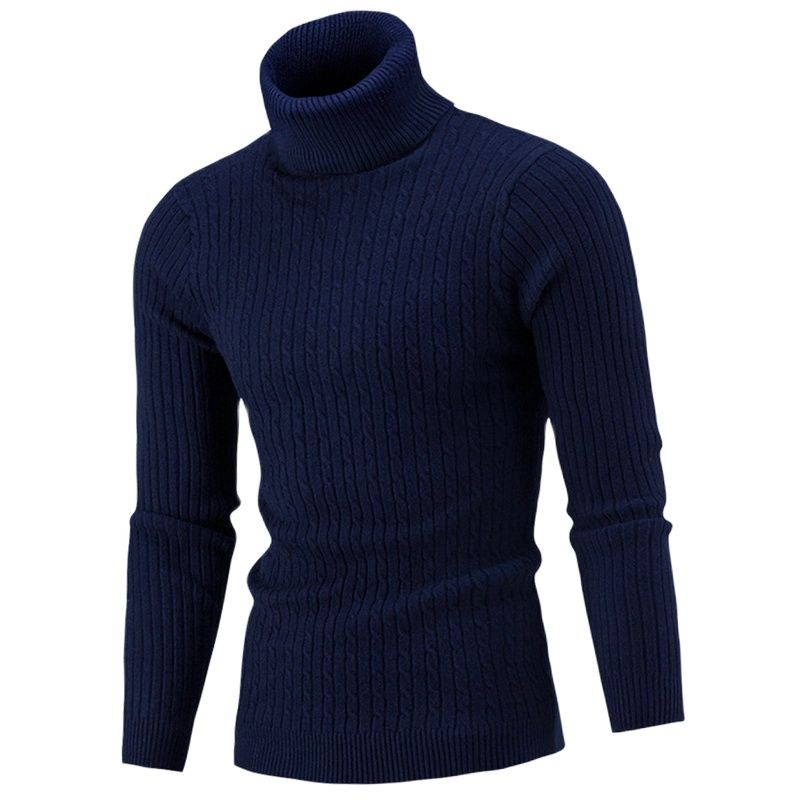 Autumn Winter Men Turtleneck Sweater Men Knitting Pullovers Rollneck Knitted Sweater Warm Men Jumper Slim Fit Casual Sweater