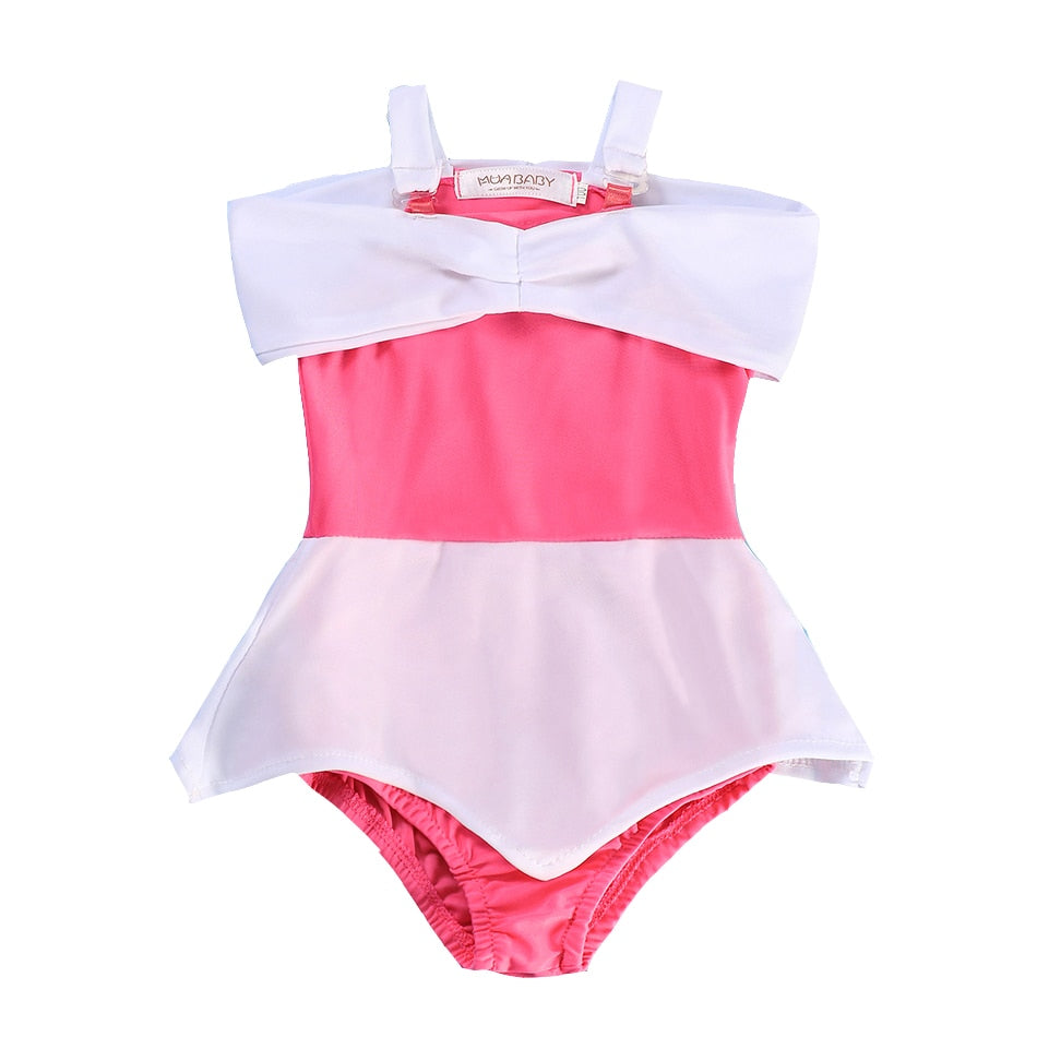 Summer Swimming Dress up for Baby Girls Bathing Suit Kids Swimwear Inspired from Fairy Tale Children One Piece Princess Swimsuit