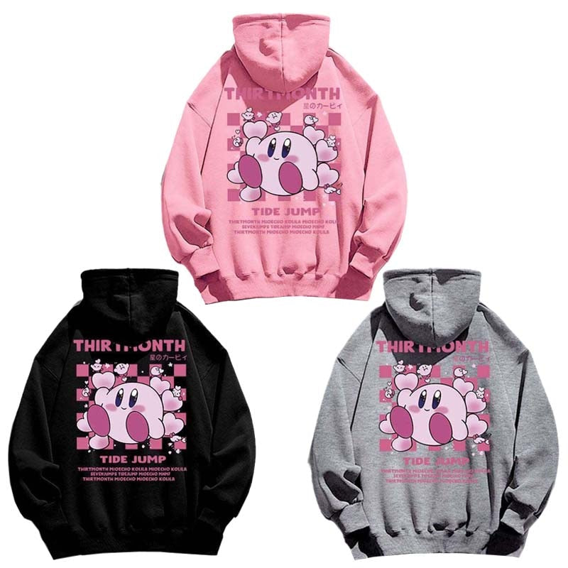 Cartoon Anime Star Kirby Autumn Winter Children Hoodie Kawaii Cute Girl Top Long Sleeve Sweatshirt Kids Clothes Pullover Sweater