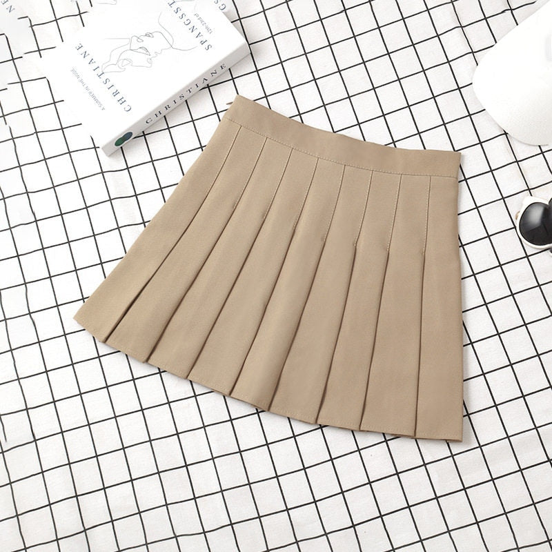 Brown Skirt Ladies Summer Clothes Women's High Waist Harajuku Style Black Mini Pleated Skirt For School Girl Uniform