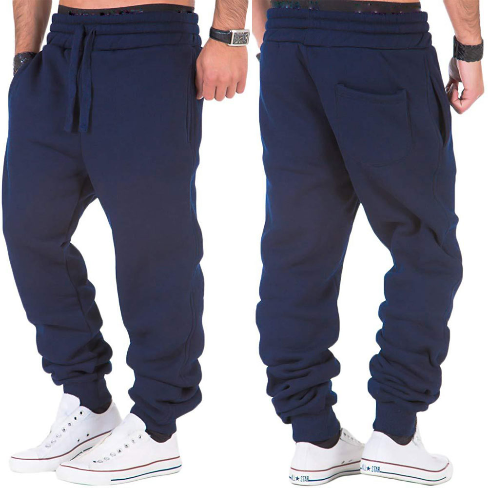 Mens Sport Pants Sweatpants Tracksuit Slim Fit Gym Workout Joggers Bodybuilding Trousers Casual Drawstring Sweatpants Plus Size