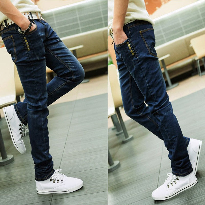 Slim Skinny Jeans Spring Autumn Men's Handsome Casual Long Trousers Thin Students Youth Teenagers Men's Pencil Pants