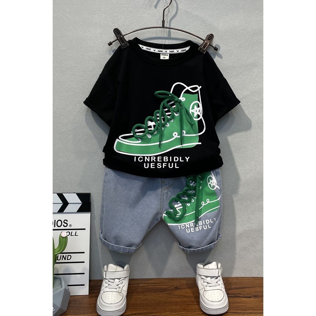 Boys Clothing Set shorts t-shirts + demin jeans 2pcs Suits For Boys Clothes Summer Kids Sport Tracksuit 2-12 years