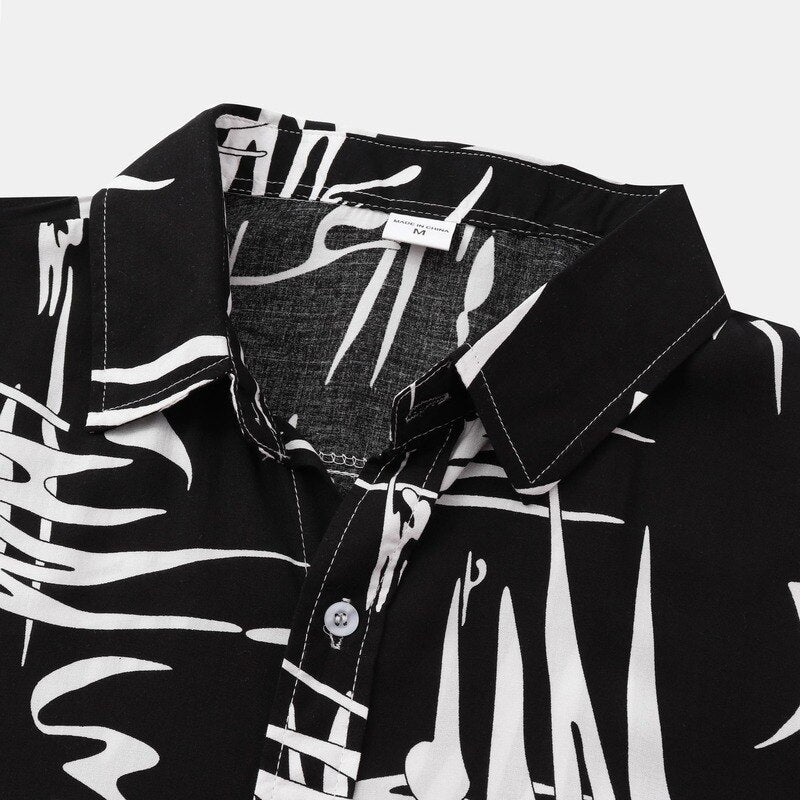 Men Clothing Summer New Fashion Personality Short-sleeved Shirt Men's Striped Casual Business Shirt Camisas Para Hombre