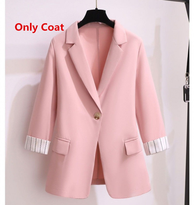 Women's Spring Summer Thin Blazer Pants 3 Pcs Set Office Lady Work Graceful Suit Coat Trousers Vest Outfits Daily Clothes
