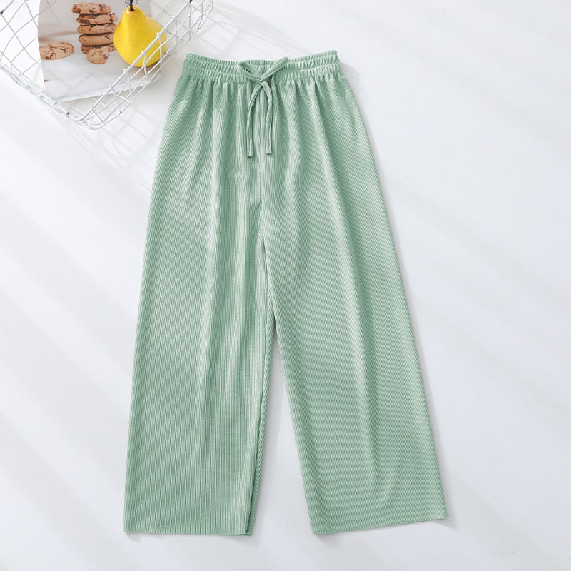 School Pants for Girl Wide Leg Sweatpants Mosquito Proof Pants Summer Black Teen Casual Pants Mid Waist Trousers 10 11 12 Years