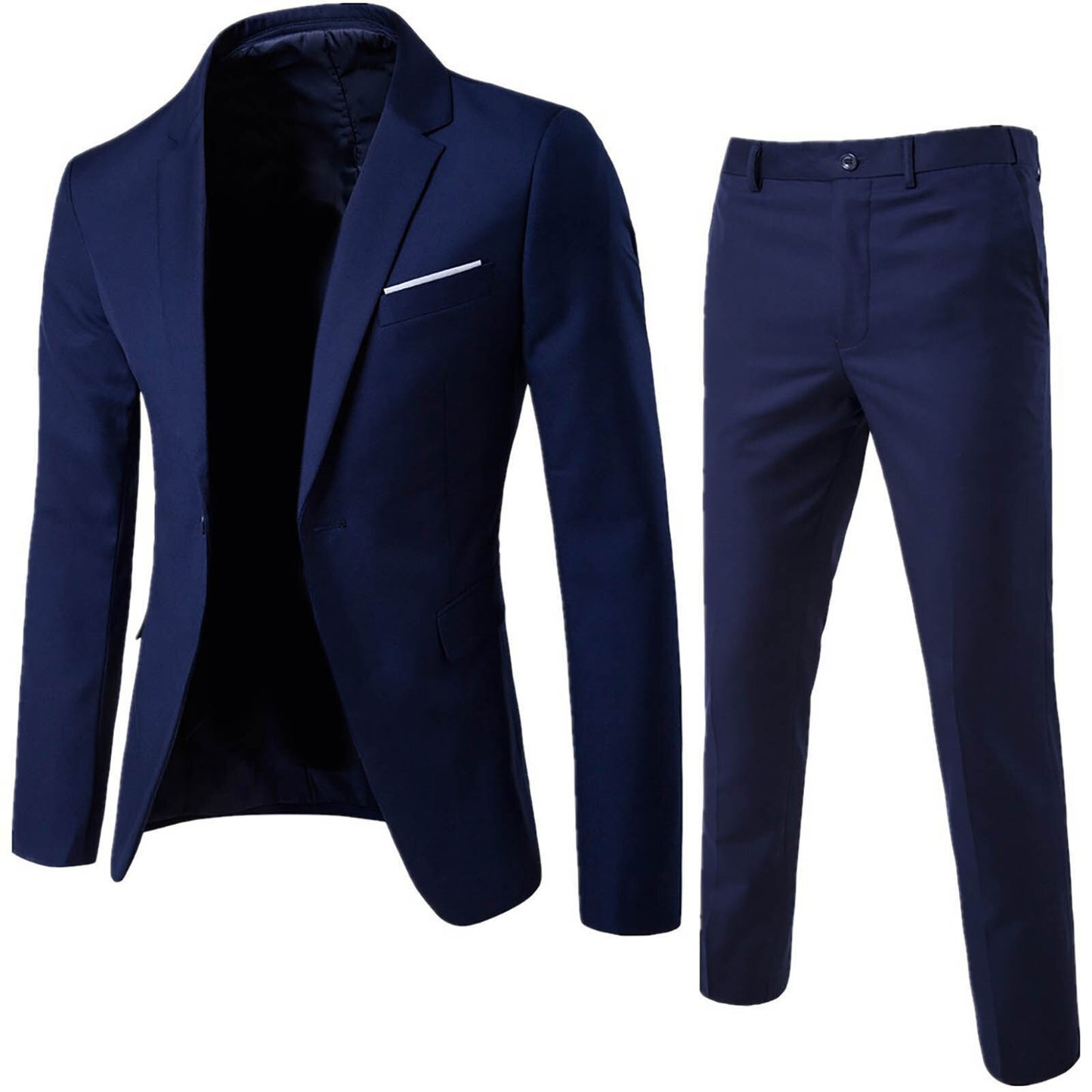 Luxury 2 piece men's wedding suit fashion men's slim solid color business office suit sets large size men Blazer+ pants