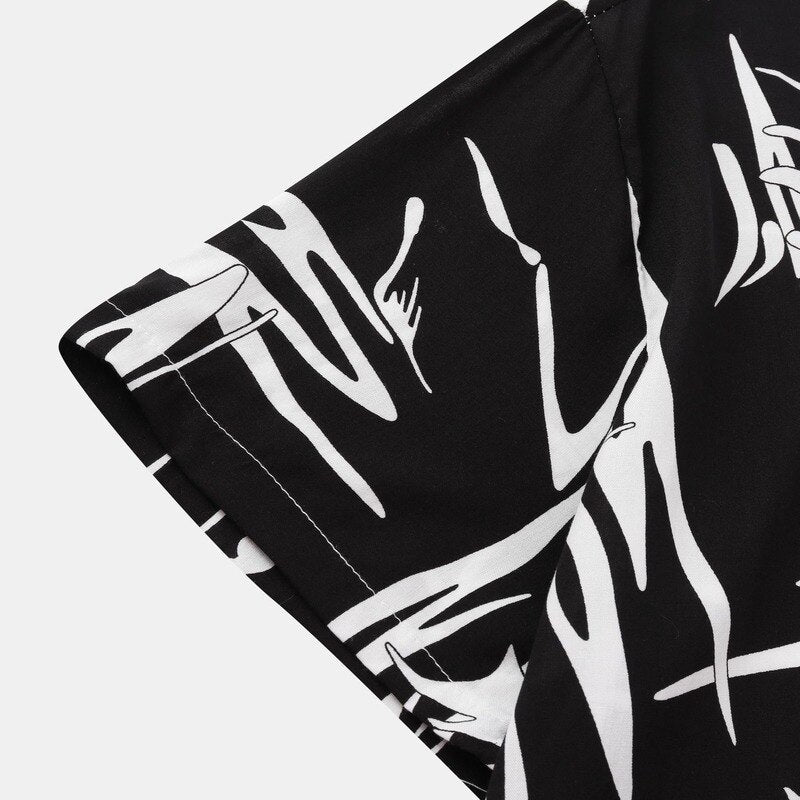 Men Clothing Summer New Fashion Personality Short-sleeved Shirt Men's Striped Casual Business Shirt Camisas Para Hombre