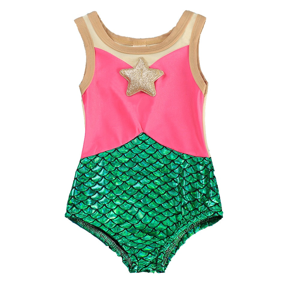 Summer Swimming Dress up for Baby Girls Bathing Suit Kids Swimwear Inspired from Fairy Tale Children One Piece Princess Swimsuit