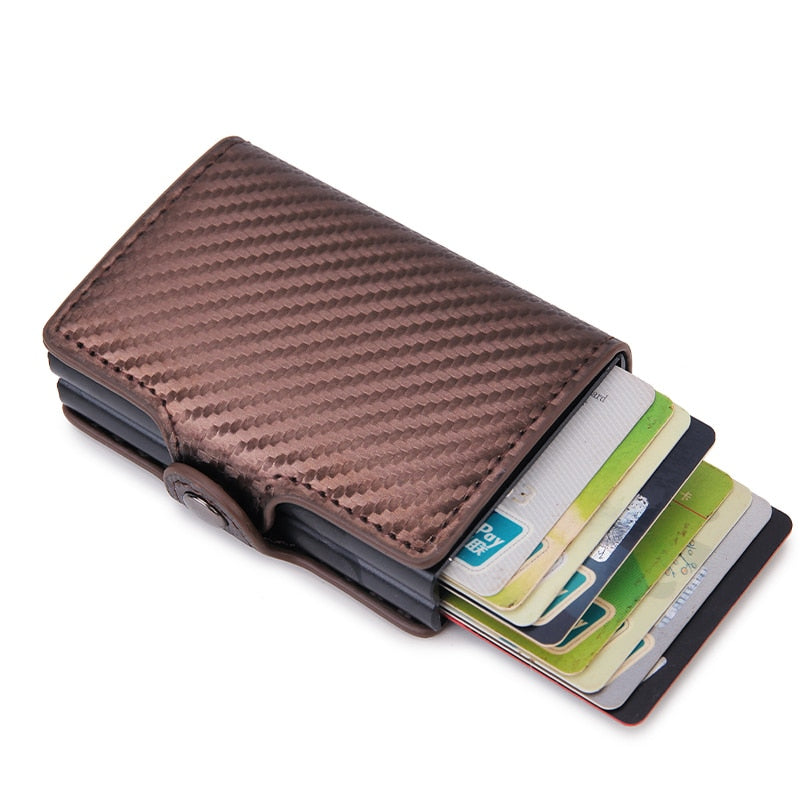 Top Quality Rfid Wallet Men Money Bag Mini Purse Male Aluminium Card Wallet Small Clutch Leather Wallet Thin Purse