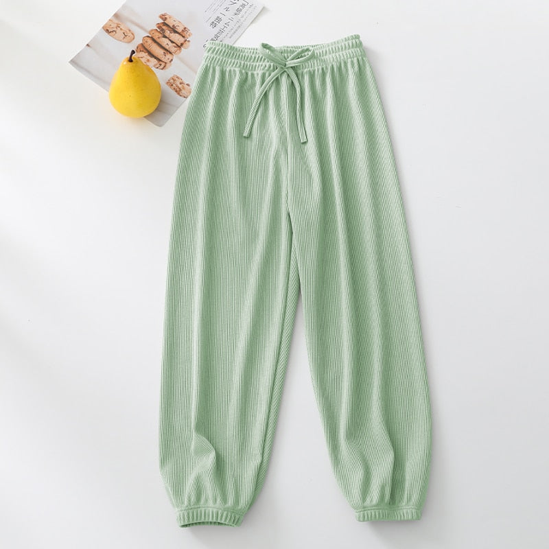 School Pants for Girl Wide Leg Sweatpants Mosquito Proof Pants Summer Black Teen Casual Pants Mid Waist Trousers 10 11 12 Years