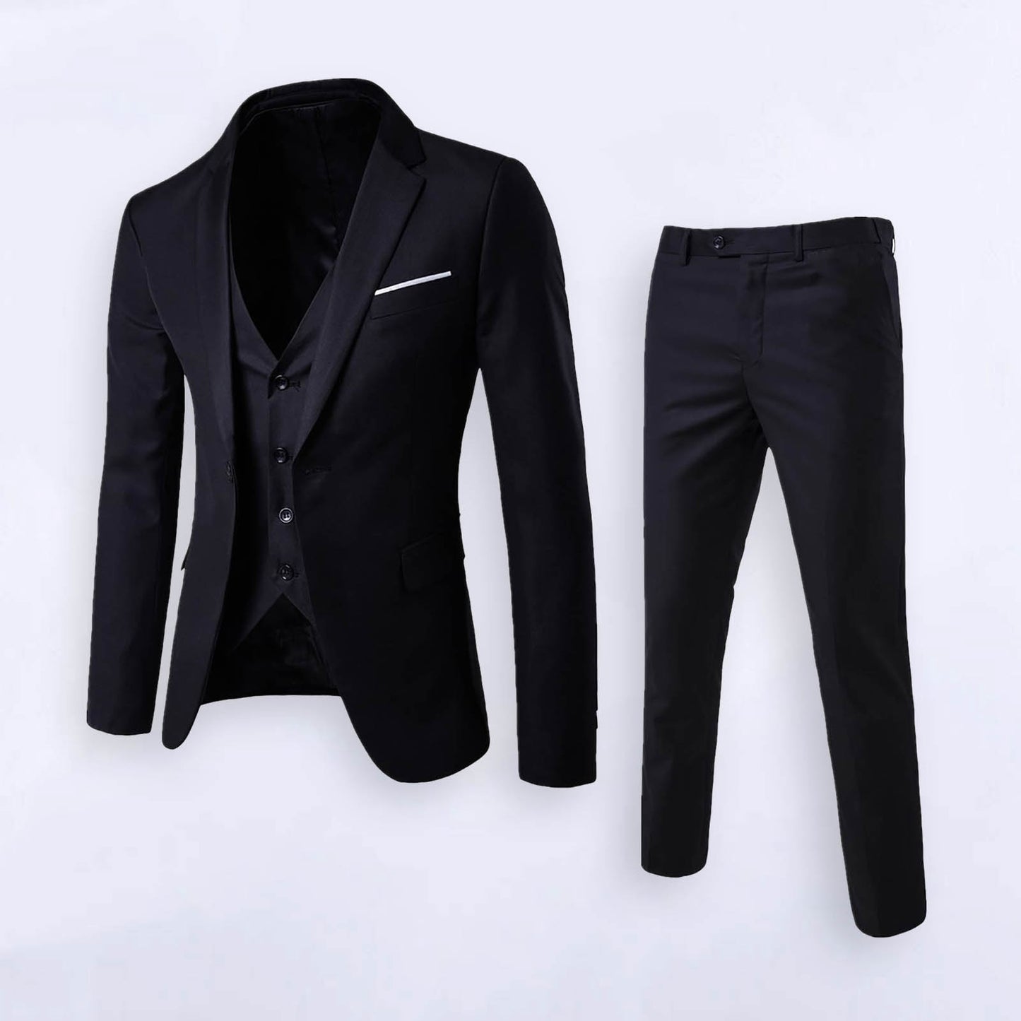 Luxury 2 piece men's wedding suit fashion men's slim solid color business office suit sets large size men Blazer+ pants