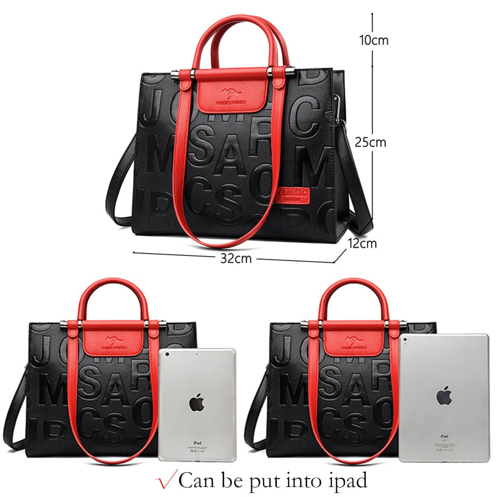 Brand Luxury Designer Shoulder Bags New Women's Large Capacity Vintage Tote Bags Women's Soft Leather Messenger Handbags
