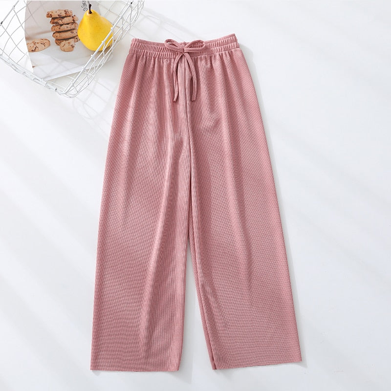 School Pants for Girl Wide Leg Sweatpants Mosquito Proof Pants Summer Black Teen Casual Pants Mid Waist Trousers 10 11 12 Years