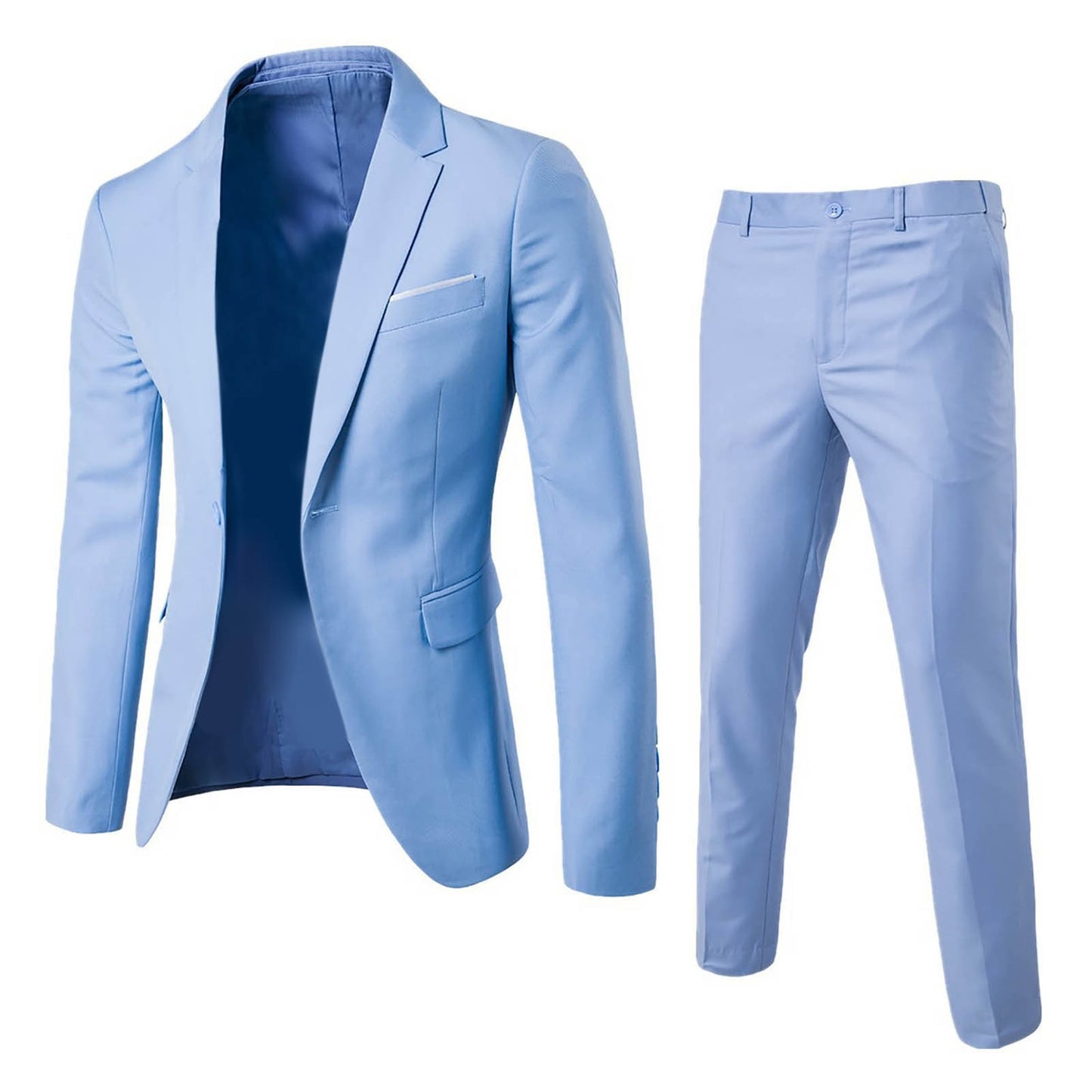 Luxury 2 piece men's wedding suit fashion men's slim solid color business office suit sets large size men Blazer+ pants