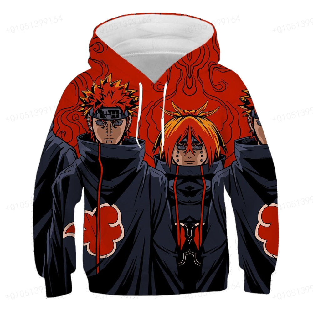 Winter Latest Children Naruto Hooded Sweatshirt Children's Naruto Uchigi Bozosuke Kakashi Pullover Teenager Boys' Clothes 4-14T