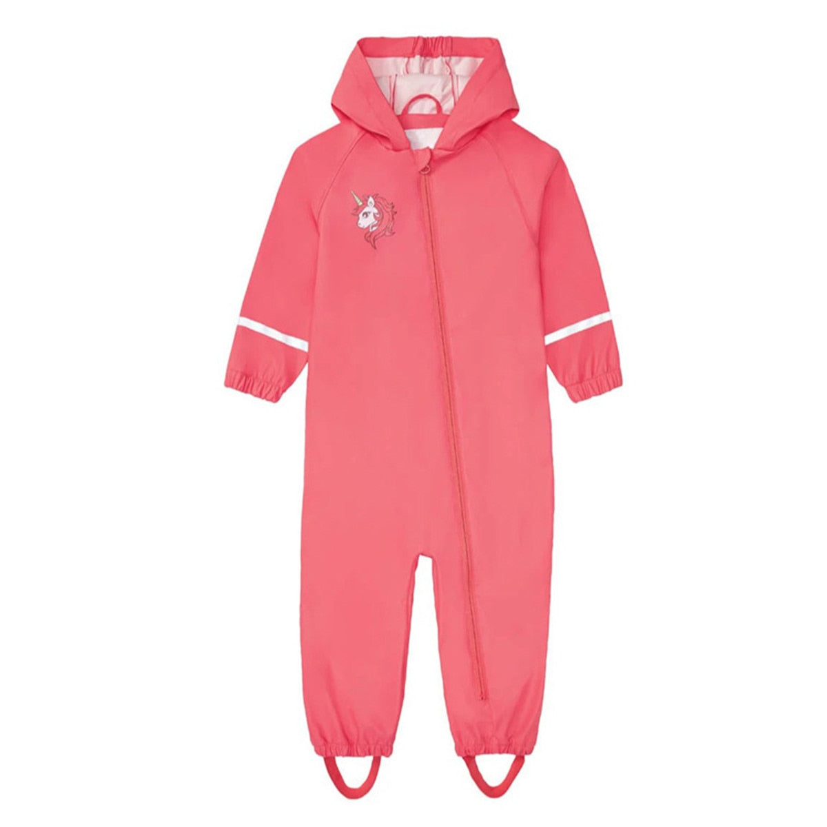 Kids Jumpsuit for Girls Waterproof Overall Girls PU Rain Pants Children Raincoat Baby Hooded Rainwear For Boys And Girls Clothes