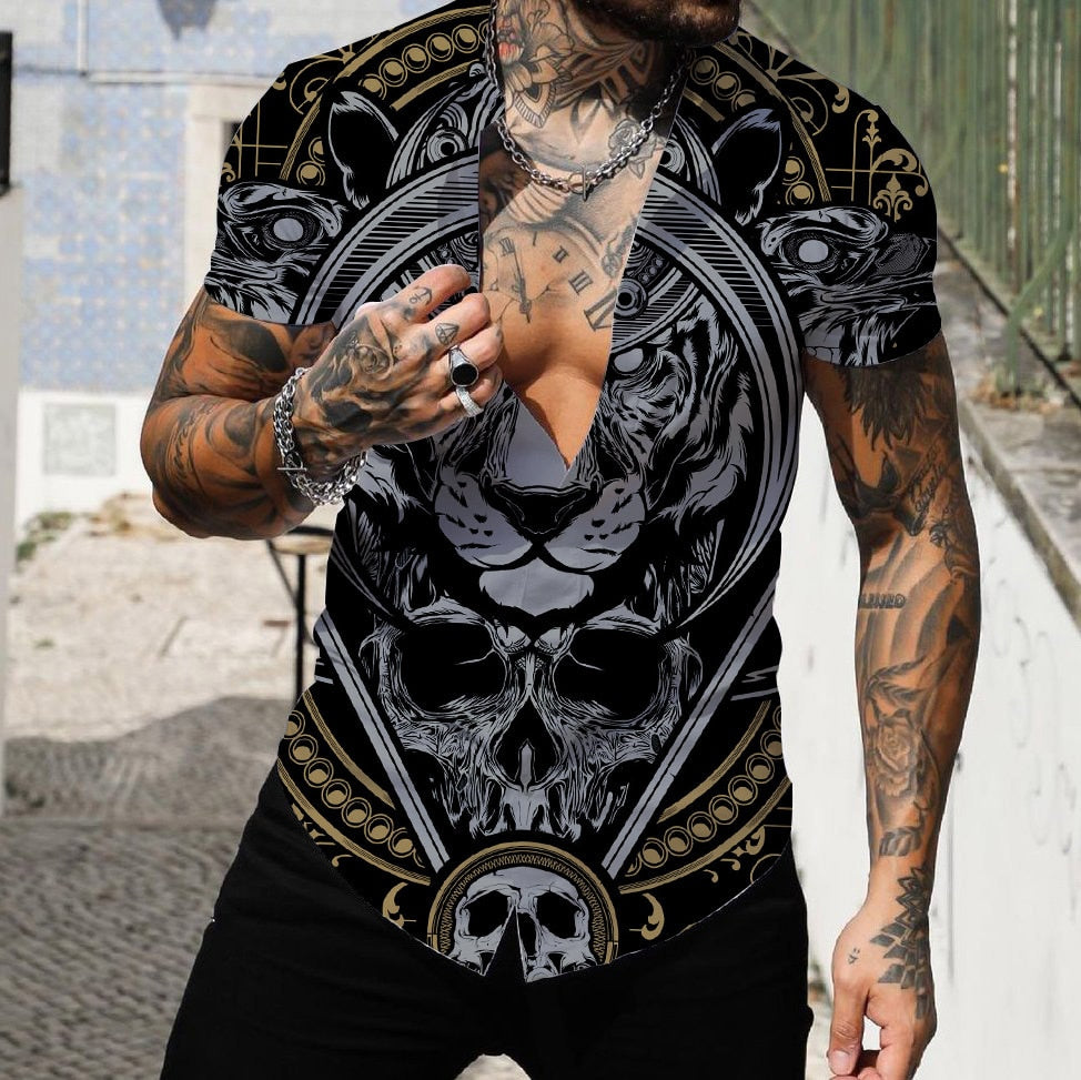 Summer Men's Short Sleeve Shirts 3D Printed Fashion Shirts Oversized T-Shirts Hawaiian Streetwear Hot Sale