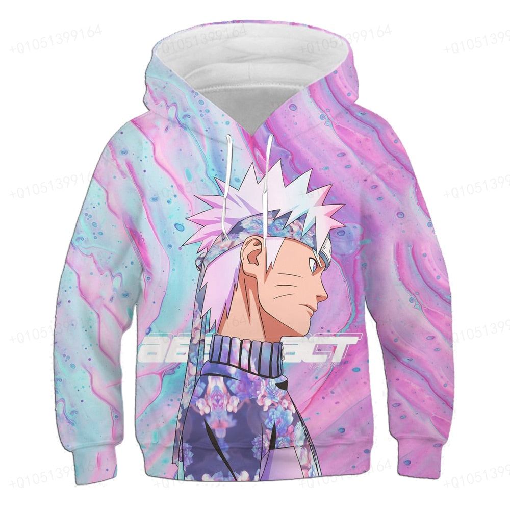 Winter Latest Children Naruto Hooded Sweatshirt Children's Naruto Uchigi Bozosuke Kakashi Pullover Teenager Boys' Clothes 4-14T