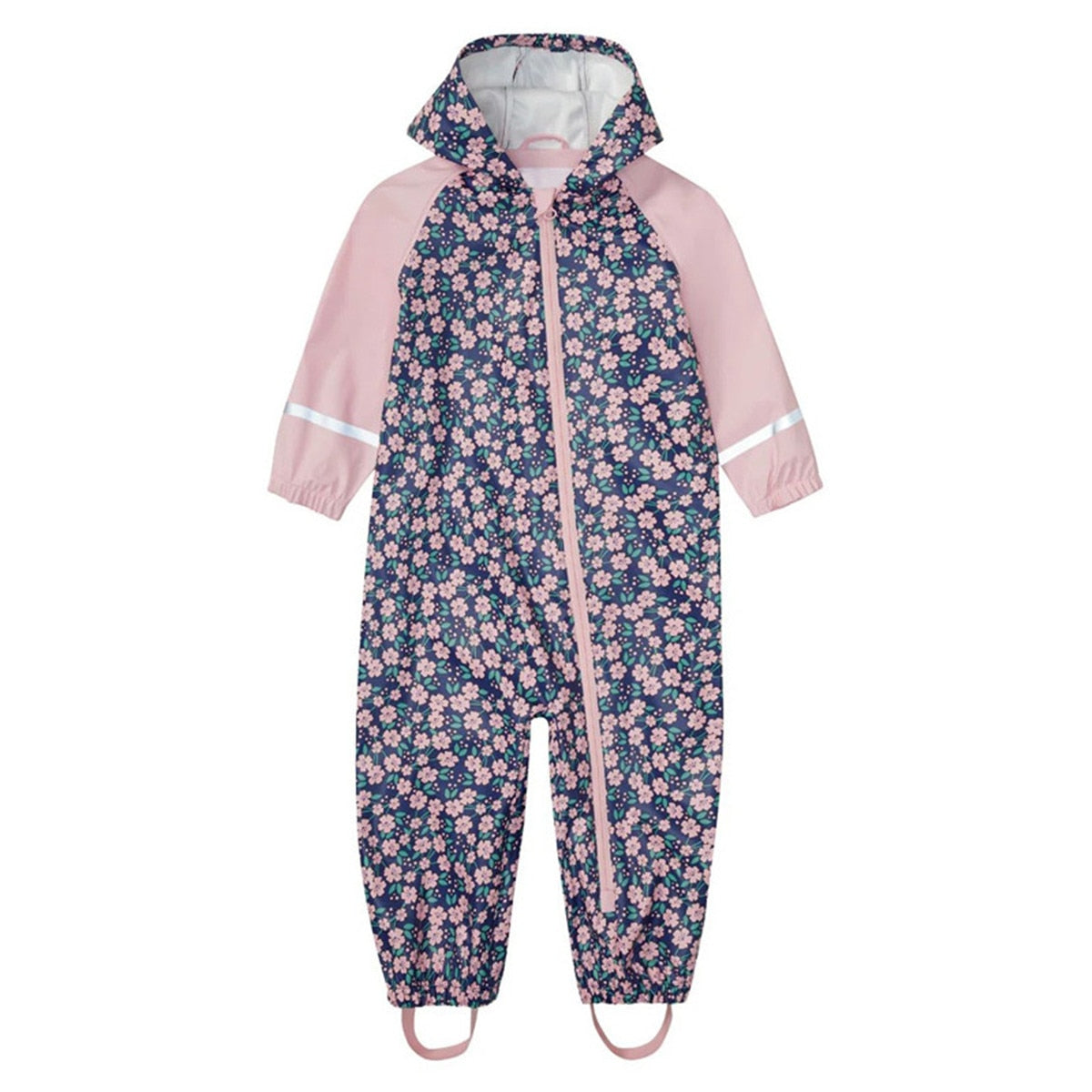 Kids Jumpsuit for Girls Waterproof Overall Girls PU Rain Pants Children Raincoat Baby Hooded Rainwear For Boys And Girls Clothes