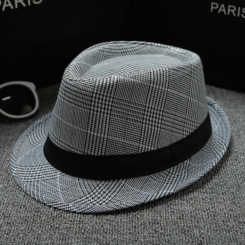 England Retro Men Fedoras Top Jazz Plaid Hat Spring Summer Autumn Bowler Hats Cap Classic Version chapeau Hats