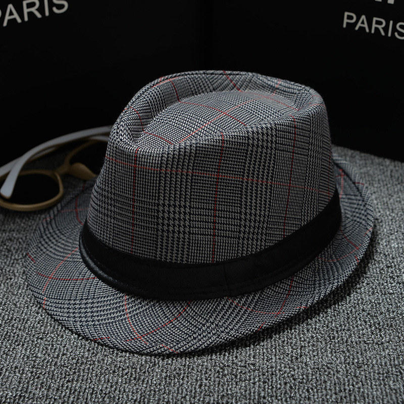 England Retro Men Fedoras Top Jazz Plaid Hat Spring Summer Autumn Bowler Hats Cap Classic Version chapeau Hats
