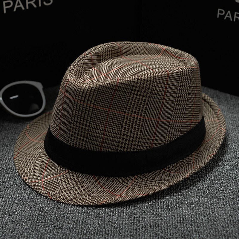 England Retro Men Fedoras Top Jazz Plaid Hat Spring Summer Autumn Bowler Hats Cap Classic Version chapeau Hats