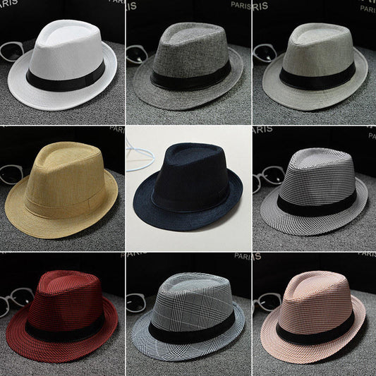 England Retro Men Fedoras Top Jazz Plaid Hat Spring Summer Autumn Bowler Hats Cap Classic Version chapeau Hats