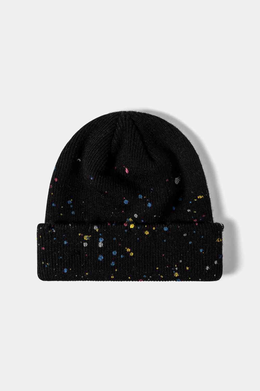 Confetti Rib-Knit Cuff Beanie