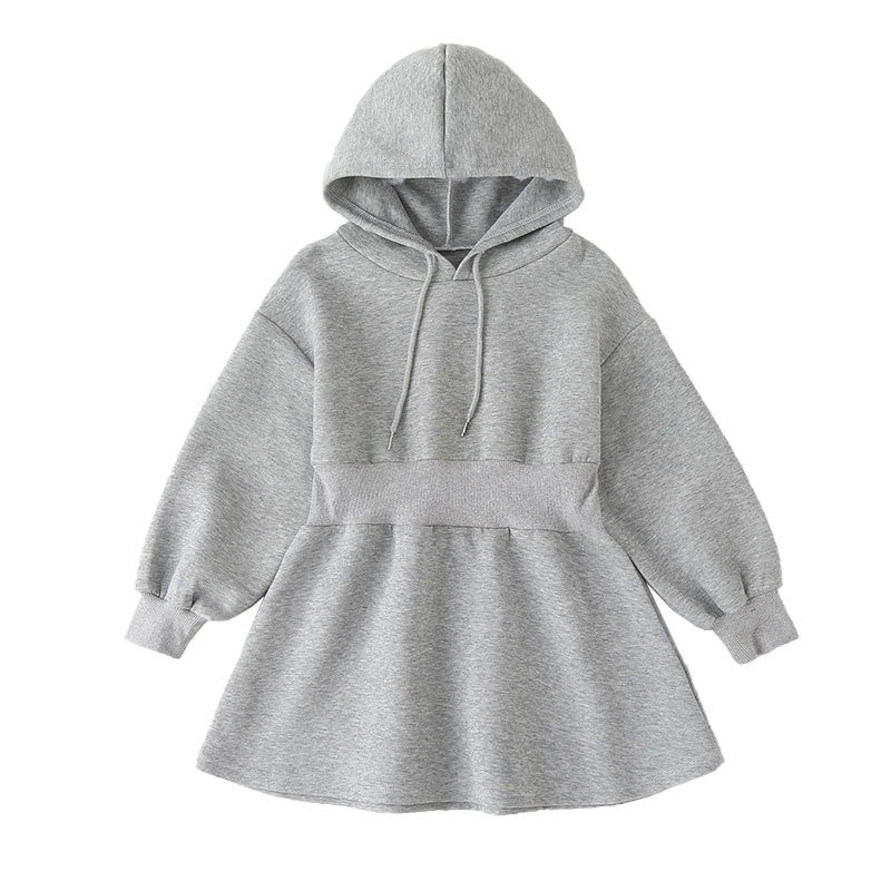 Fashion Big Girl's Pure Gray Sweater